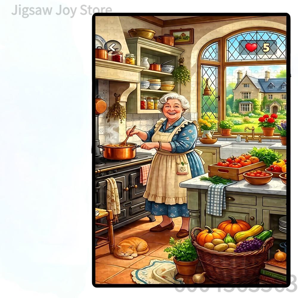 Jigsaw Puzzle Adult - Funny Grandma & Cat Lady Jigsaw
