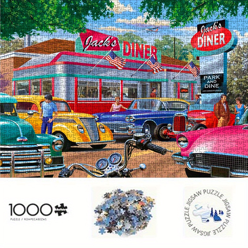 Jigsaw Puzzle Adult - Vintage American Diner & Classic Cars