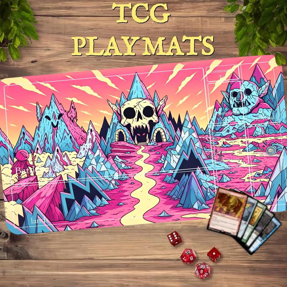 Cartoon Pink Skull Mountain TC - đánh giá và giá Play Mat Neoprene