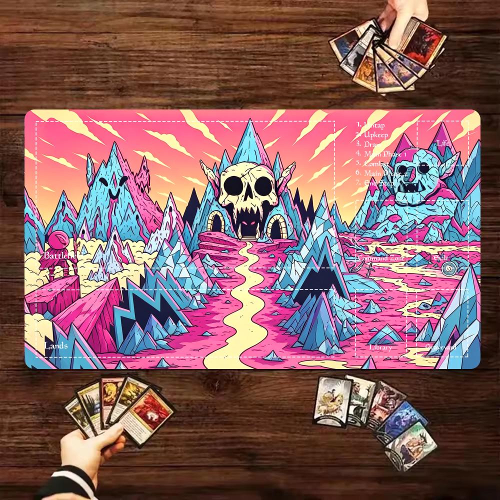 Cartoon Pink Skull Mountain TC - đánh giá và giá Play Mat Neoprene